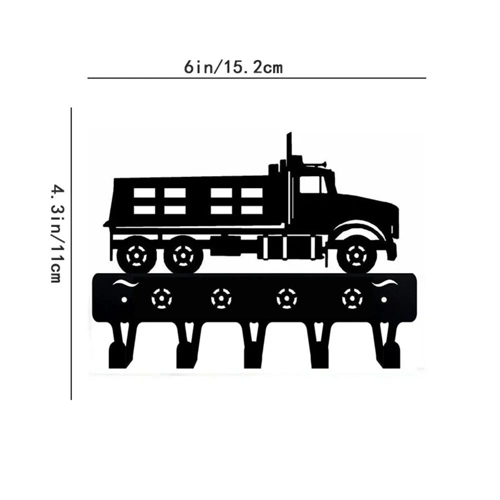 1pc Dump Truck Key Rack Hanger Wall Mounted Hook Up Pretty Artwork Shape Wall-Mounted Hooks Metal Wall Art for Home Decor