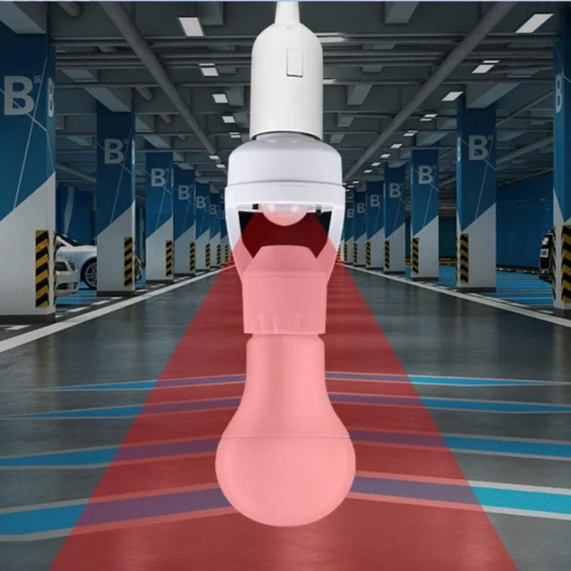 LED Human Body Induction Energy-saving E27 Lamp Holder Intelligent Switch Light Timing Infrared Induction Lamp Base 85-265V