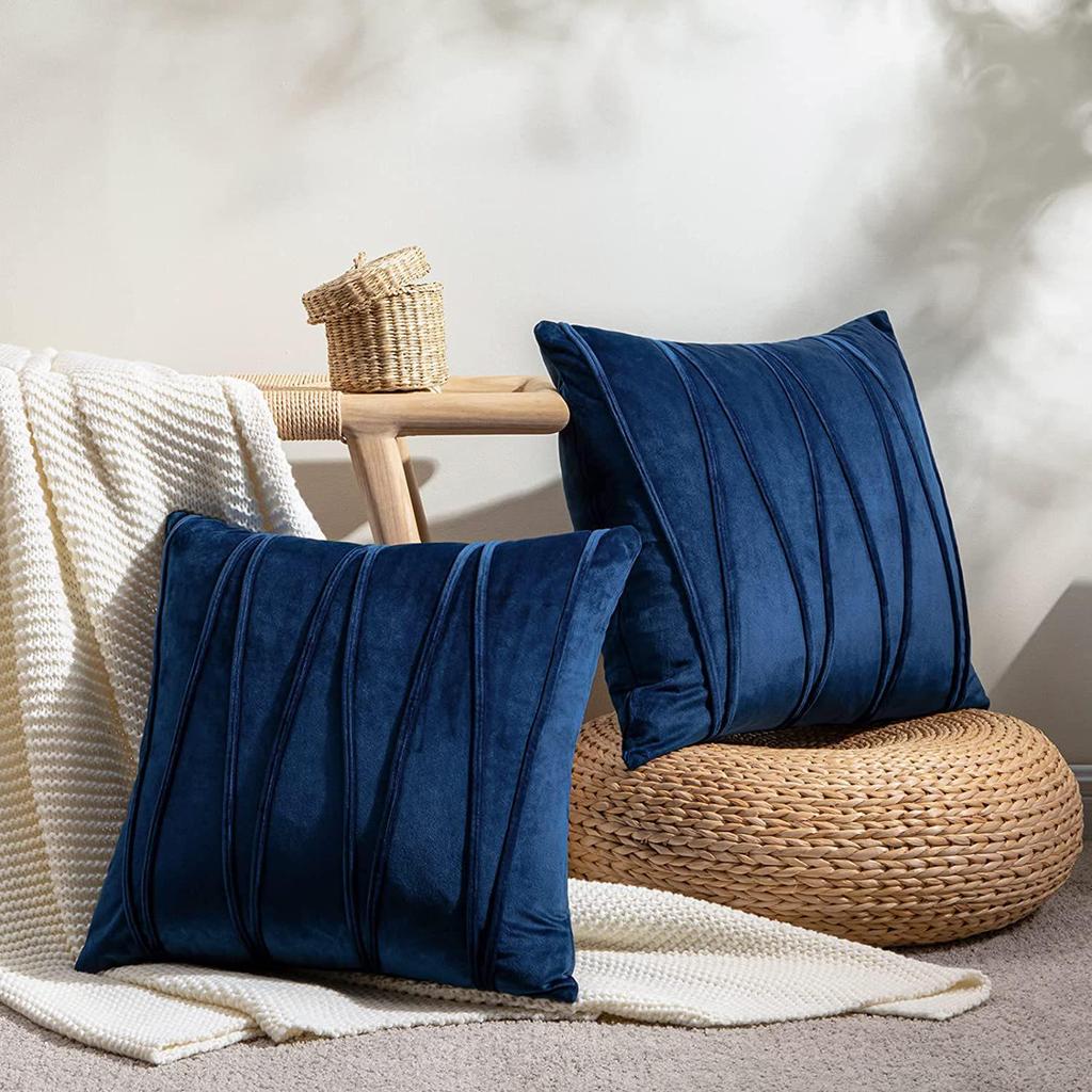 Wavy Line Velvet Pillowcase - Modern Minimalist Living Room Decor