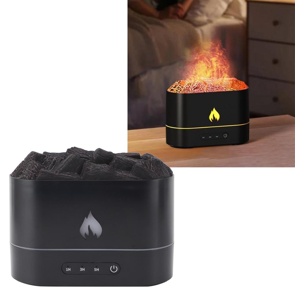 Diffuser 7 Colors Lights Fine Mist Simulated Flame Smart Timer 250ml   Super Quiet USB Charging   Humidifier for Bedroom