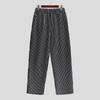 INCERUN Men Elastic Waist Striped Casual Long Harem Pants Trousers Bottoming