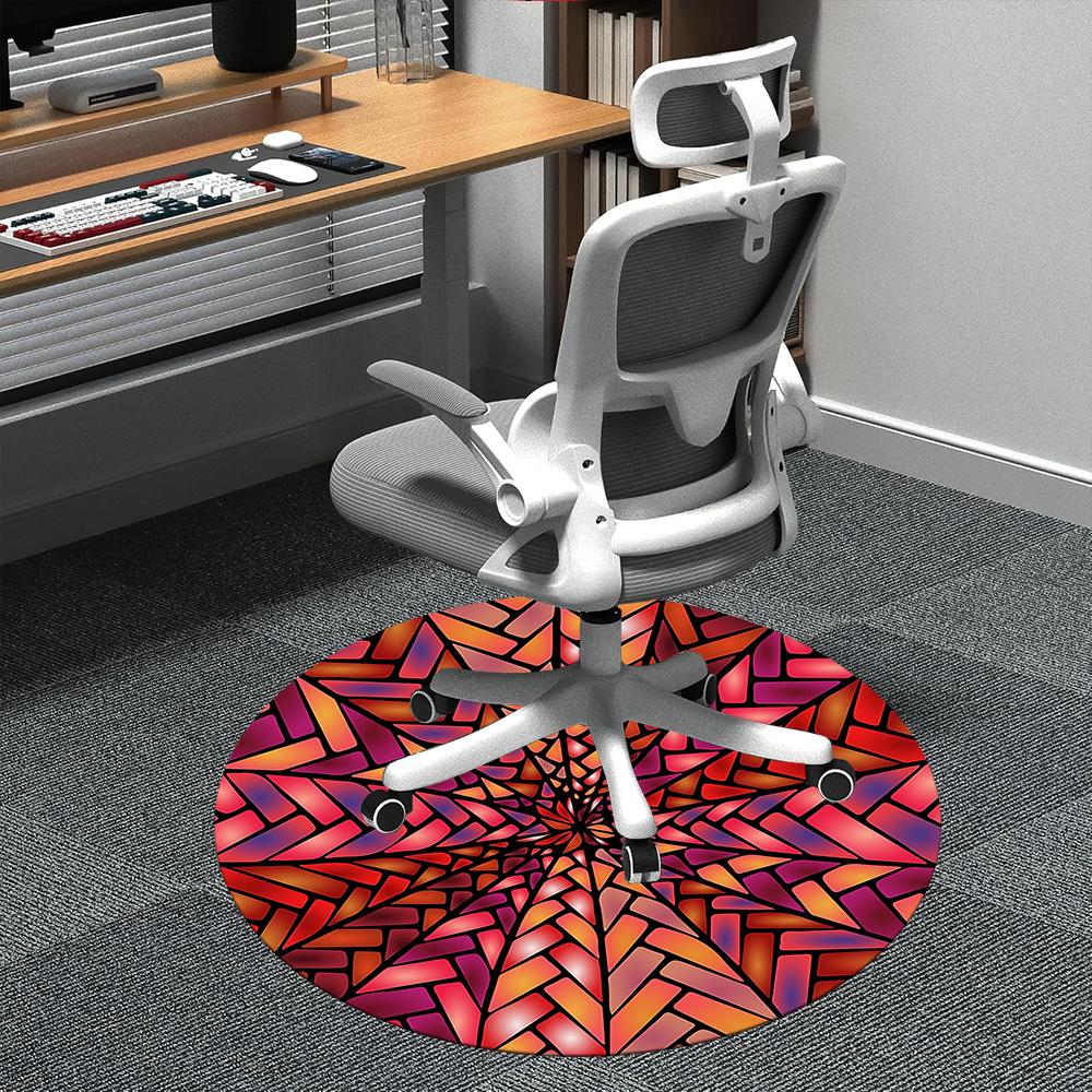 

1pc Stained Glass Kaleidoscope Office Round Area Rug, Indoor Mat Suitable ForOffice, Under Office Chairs Bedroom Living Room Home Decor, Room Deco 80cm by 80cm