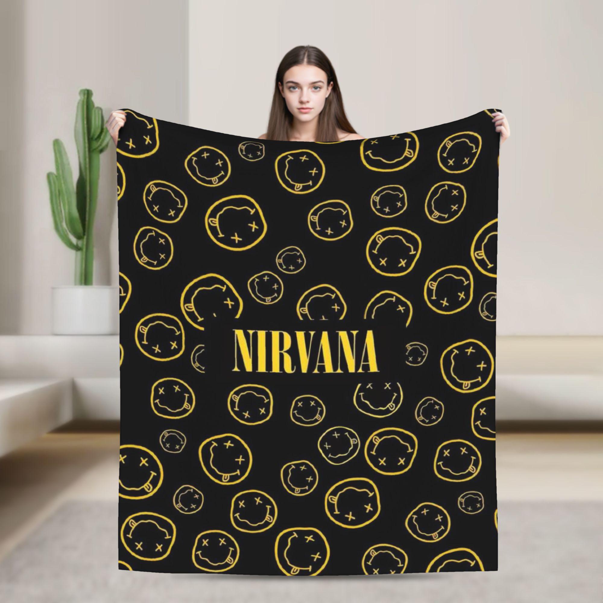

Повязка на лицо Nirvana Теплые мягкие одеяла Плюшевое одеяло для кемпинга Эстетичная спальня Фланелевая простыня Чехол для дивана-кровати 30x40in