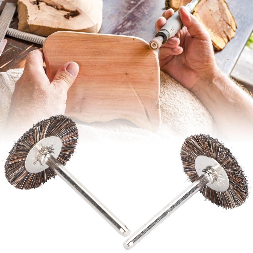 30pcs T-Type Design Horse Hair Polishing Wheel Paint Removal Wheel Brush For Rotary Grinding Tool