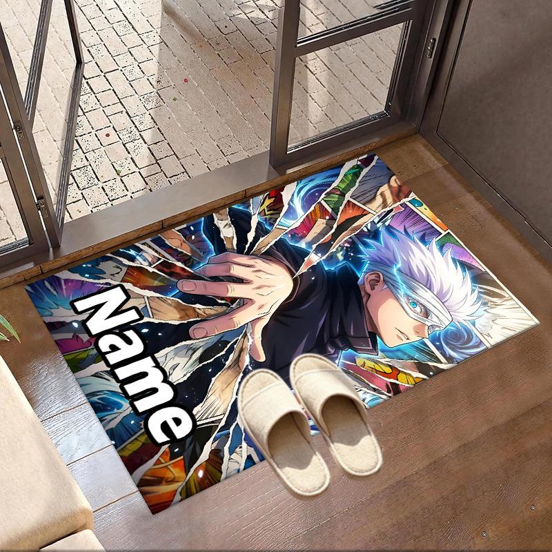 Custom Name Personalized Jujutsu Kaisen Print Carpet, Versatile Home Decor Rug, for Playroom, Apartment, Balcony, Entryway, Hallway Gift