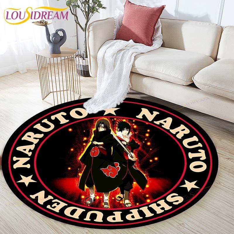 Cartoon Naruto Round Children Carpet Simplicity Animal Bunny Bee Pattern Children Flannel Carpet Baby Hand Print Carpet