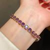 Geometric Square Zircon Crystal Bracelet For Women With Gold Plating Elegant Jewelry Gift For Her