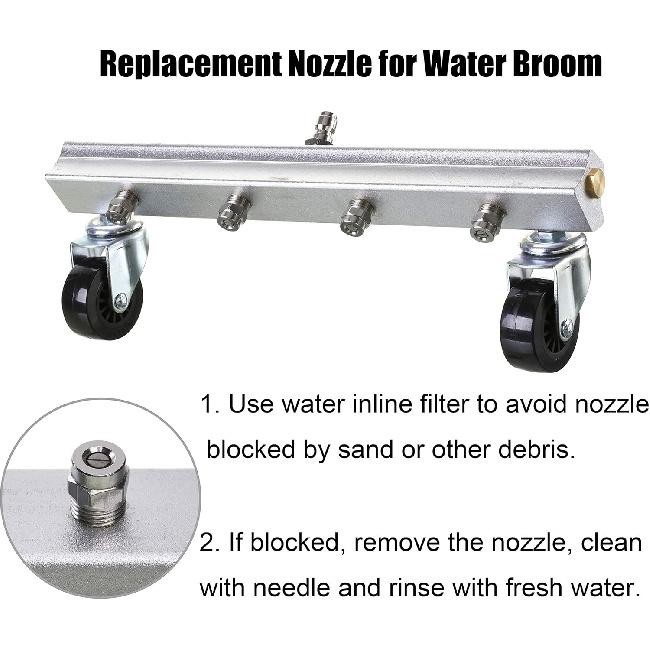 M MINGLE Universal Replacement Nozzle, Pressure Washer Water Broom, Surface Cleaner, 25 Degree, Orifice 1.5, 1/4 Inch NPT Male Fitting, 4000PSI