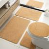 Hot-Selling Bathroom Luxury Set Floor Mat Imitation Cashmere Solid Color Toilet Seat Toilet Bathroom Absorbent Non-Slip Mat