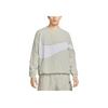 Nike Swoosh Color-Block Logo Print Crew Neck Sweatshirt Men Tops Light-Bone DX0661-072