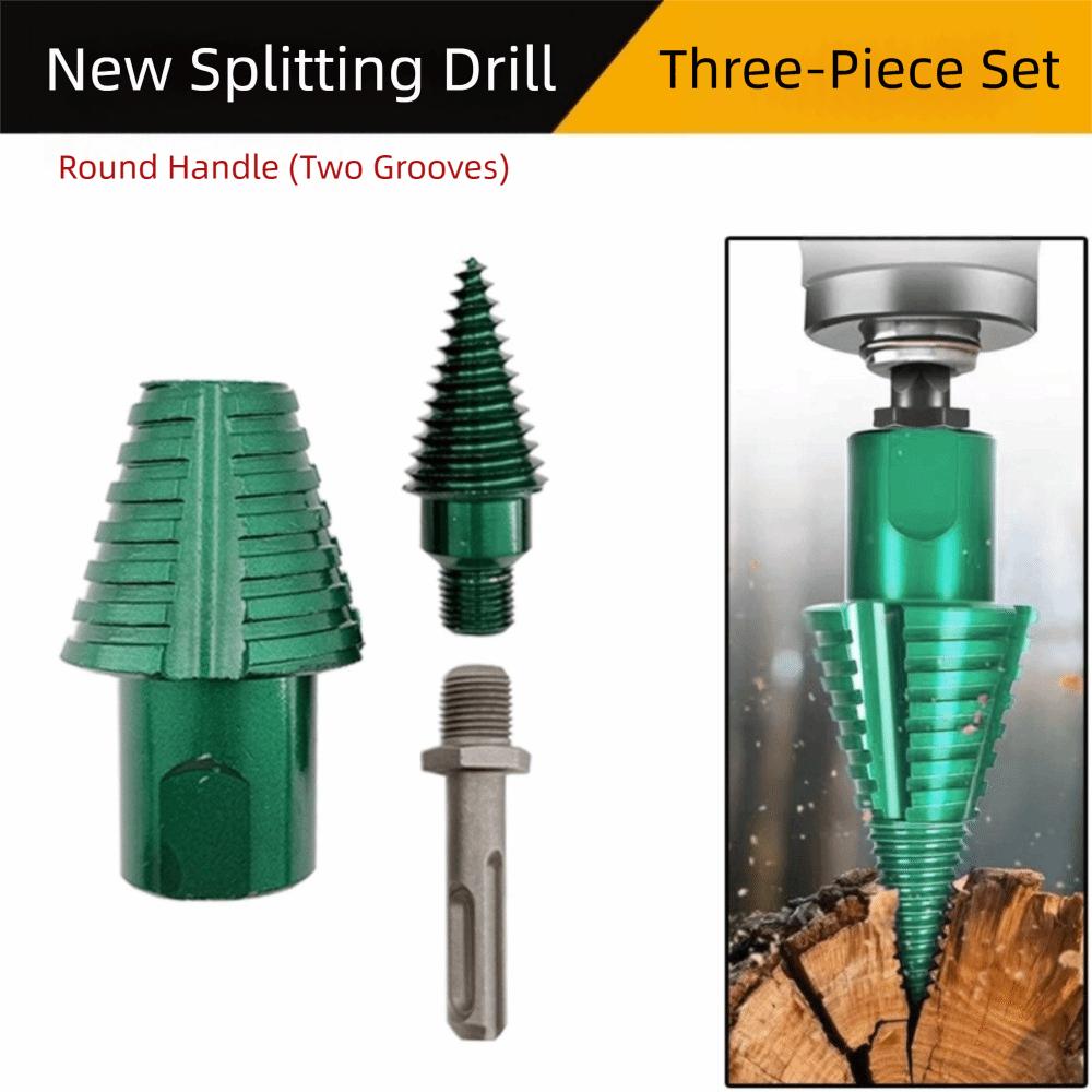 

High Hardness Steel Wood Splitting Cone Round Shank Electric Drill Accessories Woodworking Round Handle