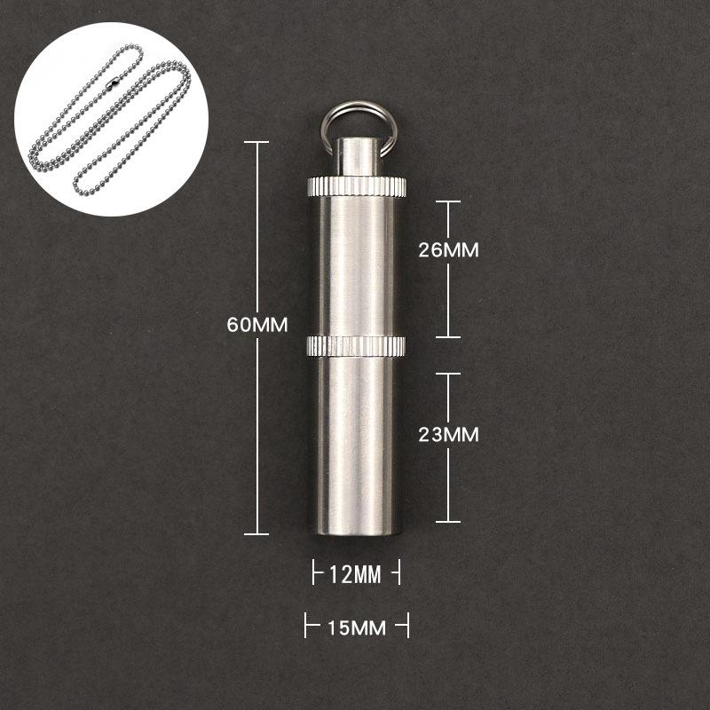 Titanium Alloy  Waterproof Pill Case Portable Keychain Medicine Sealed Capsule Storage Container Moistureproof for Travel Home
