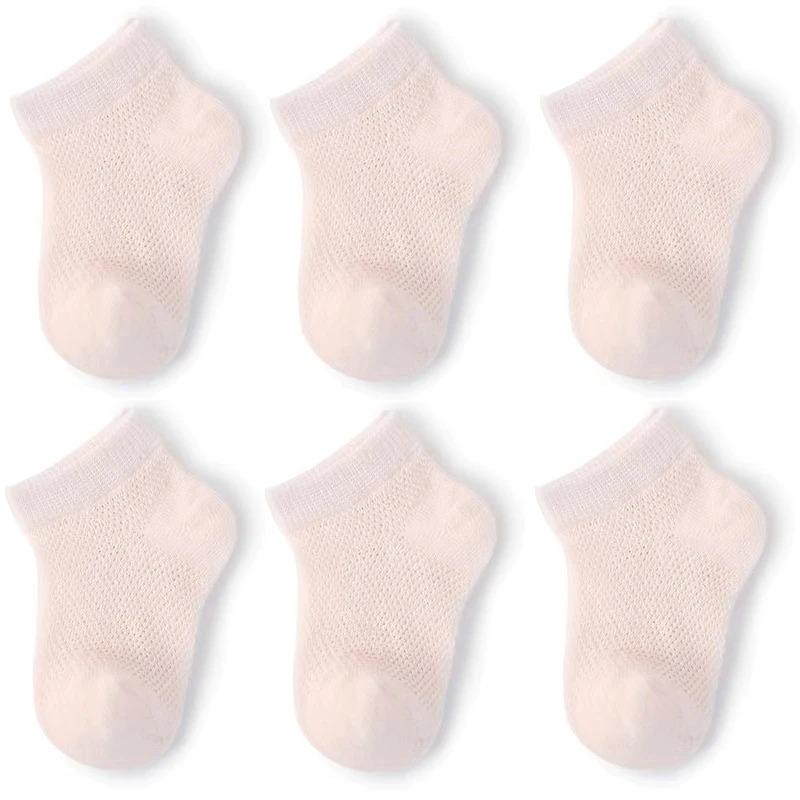 3Pairs/lot Summer Baby Thin Mesh Cotton White Pink Ankle Short Sock for Toddler Kids Boys Girls Breathable Soft Stretch Socks