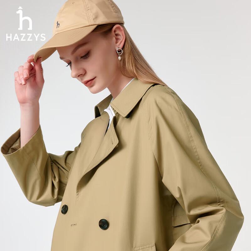 HA.ZZYS Women's 2025 Spring PHIZ Double-Breasted Trench Coat