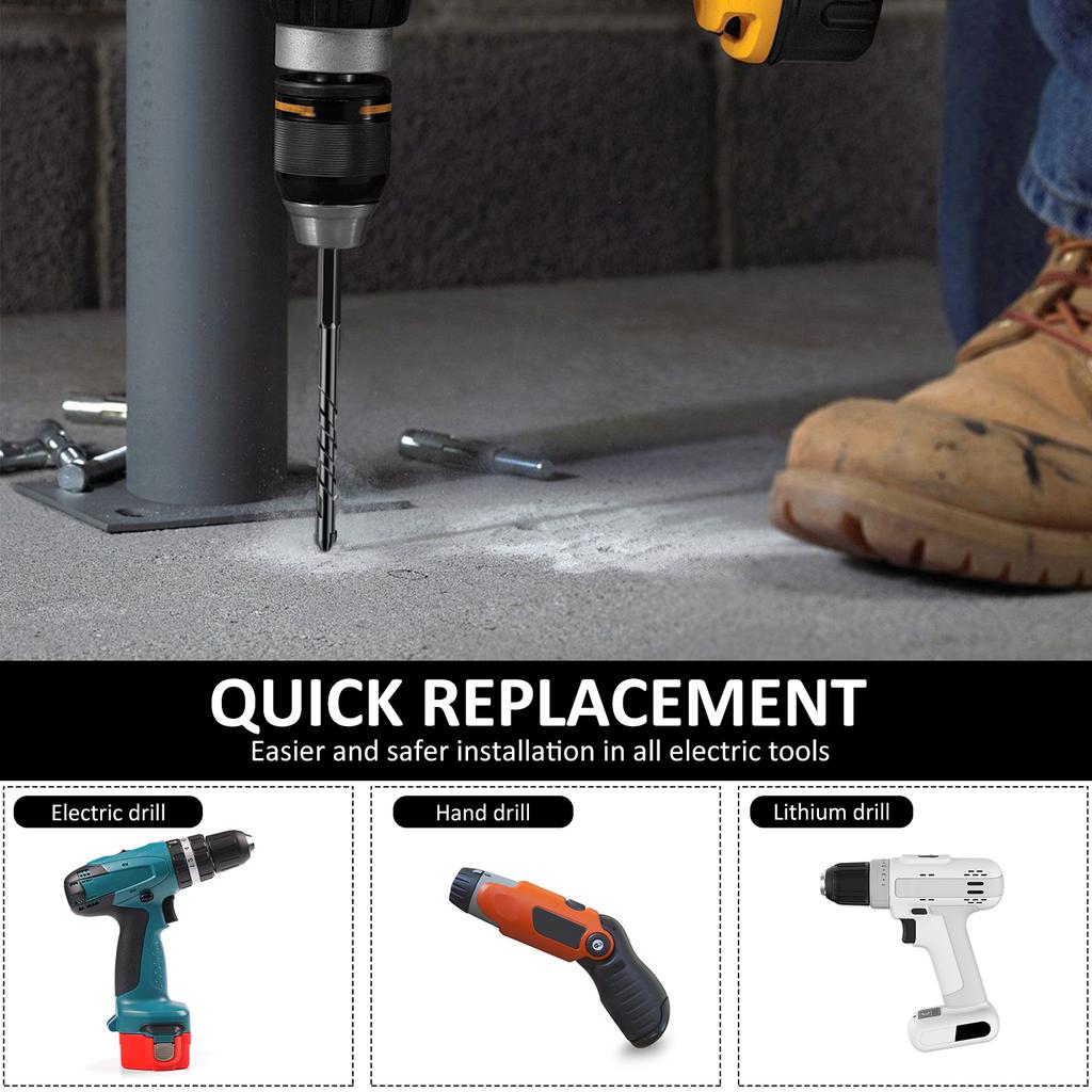 7pcs Cross Hex Tile Drill Bits 3-12mm Glass Concrete Ceramic Hole Opener Drill Bit Tungsten Carbide Drilling Tools Woodworking