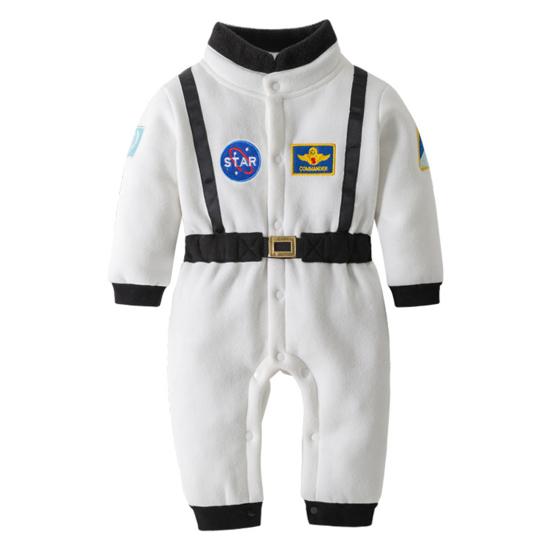 

Детский комбинезон «Астронавт», комбинезон для косплея с эластичной талией, унисекс, комбинезон на Хэллоуин с вышитыми узорами для малышей 12-18M белый