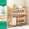 Wall-Mounted Bamboo Shoe Rack: Space-Saving, Dustproof, Multi-Layer Storage for Entryway