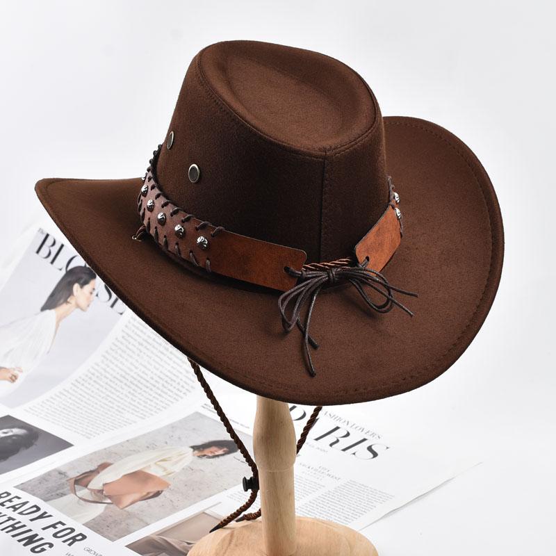 Vintage Szerokobrzegowe Kapelusze Westernowe Cowboy Kapelusze Outdoorowe Podróżne Kapelusz Cowgirl Jazzowy Święta Impreza Kapelusz Cosplay