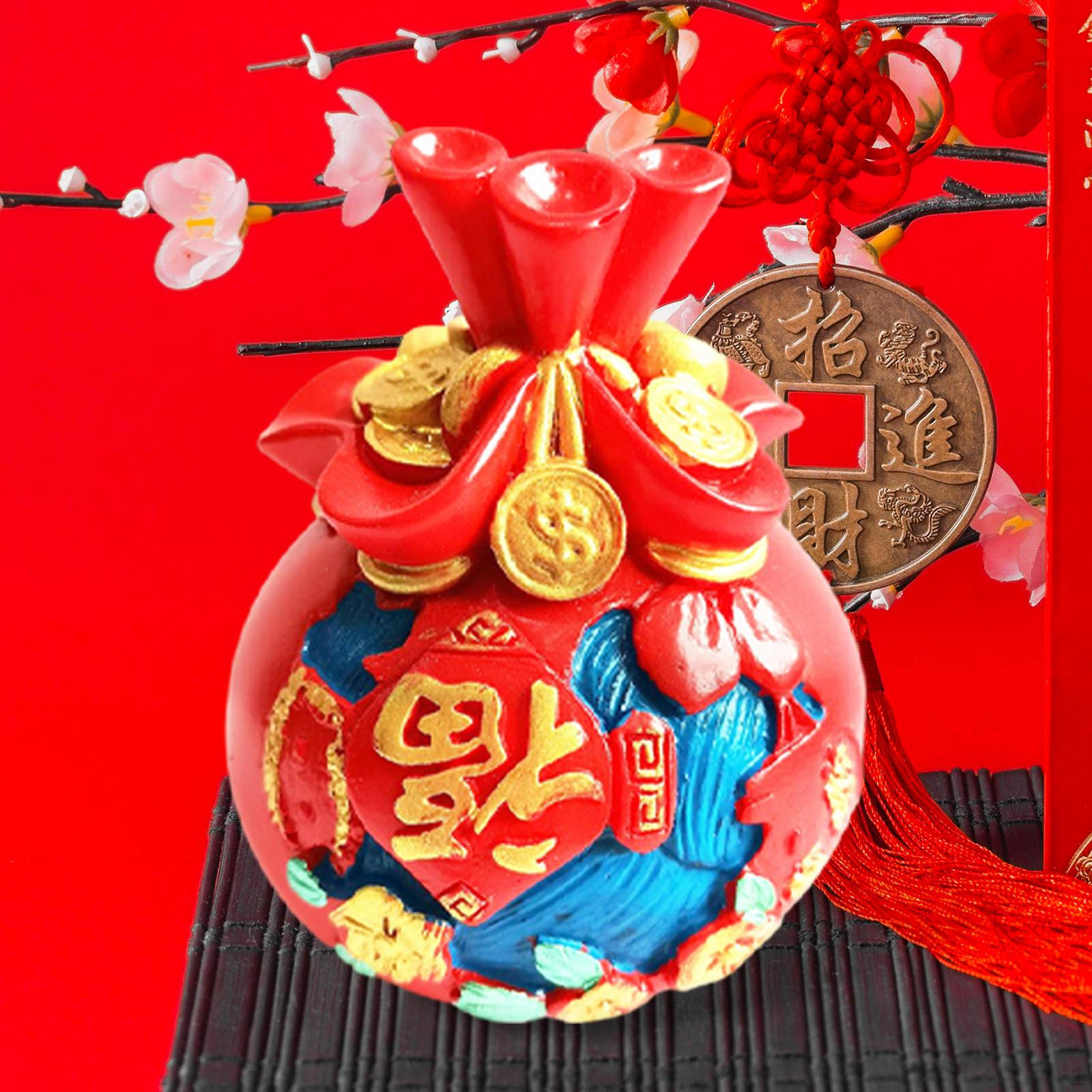 

Скульптура бассейна процветания, сумка для богатства, фигурка декоративного искусства, предмет для домашнего офиса красный