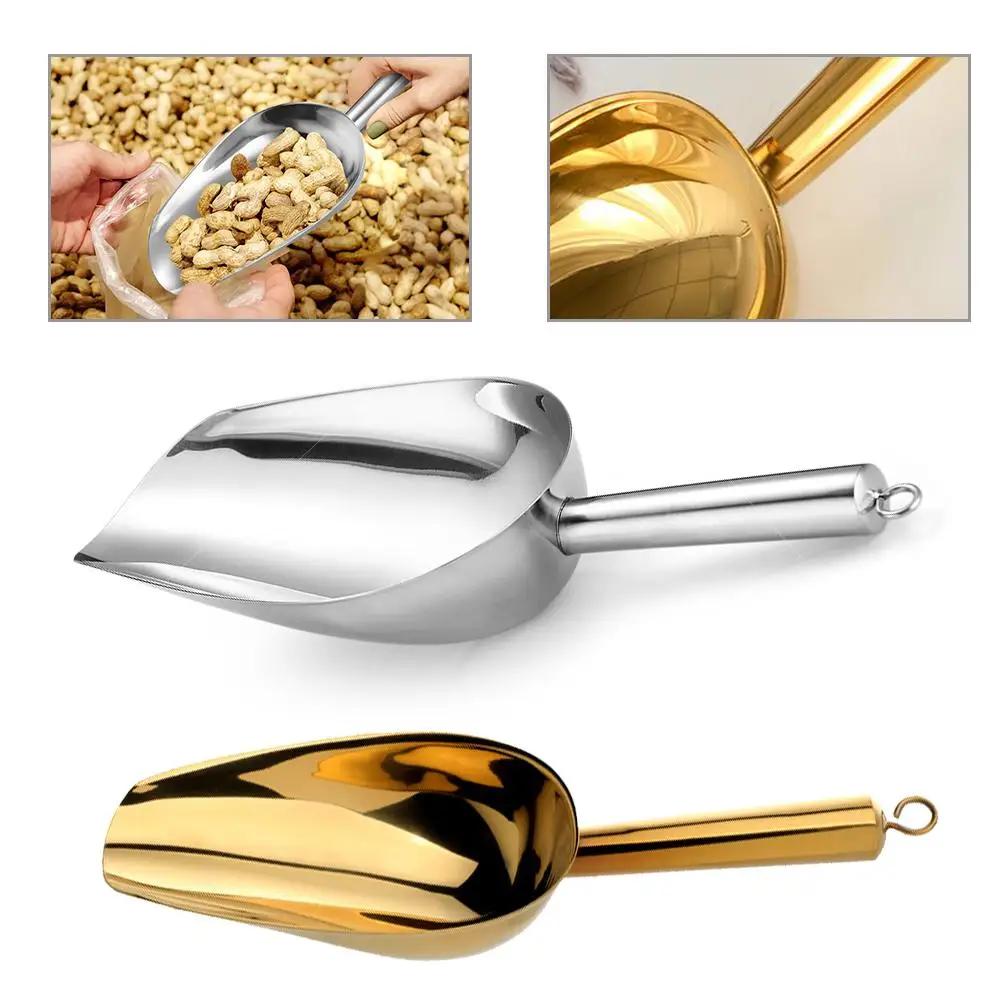 1pcs Shovel Stainless Steel Scoops Candy Ice Cube Flour Golden Ice Cream Spoon Scoops Buffet Tool Scoop Kitchen Gadget