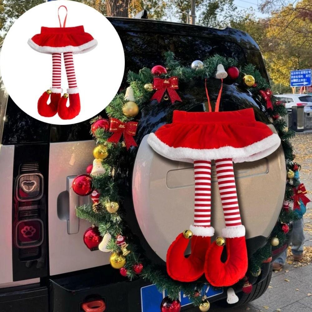 Leg Shaped Christmas Car Decor Funny Xmas Car Hanging Decor Leg Shaped Ornament Xmas