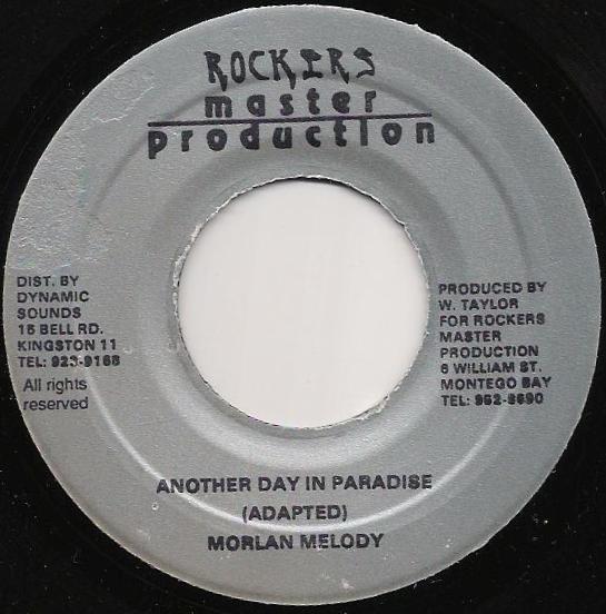 

7inch Record MORLAN MELODY Another Day In Paradise NONE Rockers Master Jamaica Reggae Ska Dub Used