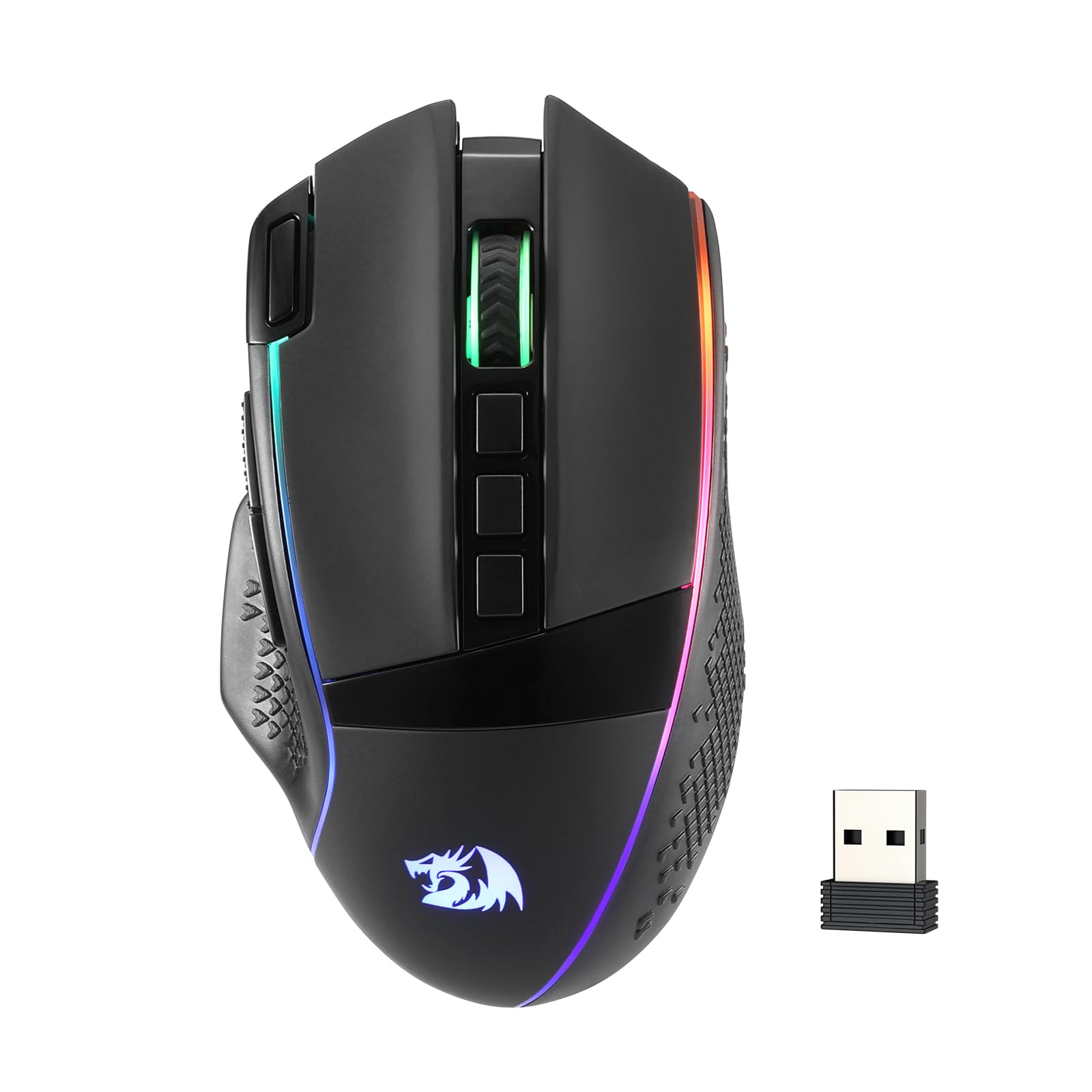 

Redragon M991 Wireless Gaming 19000 DPI Gamer Mouse with Quick Fire 9 Macro Power RGB Backlight for Mouse, Wired/Wireless Key, Buttons, 45-Hour чорний