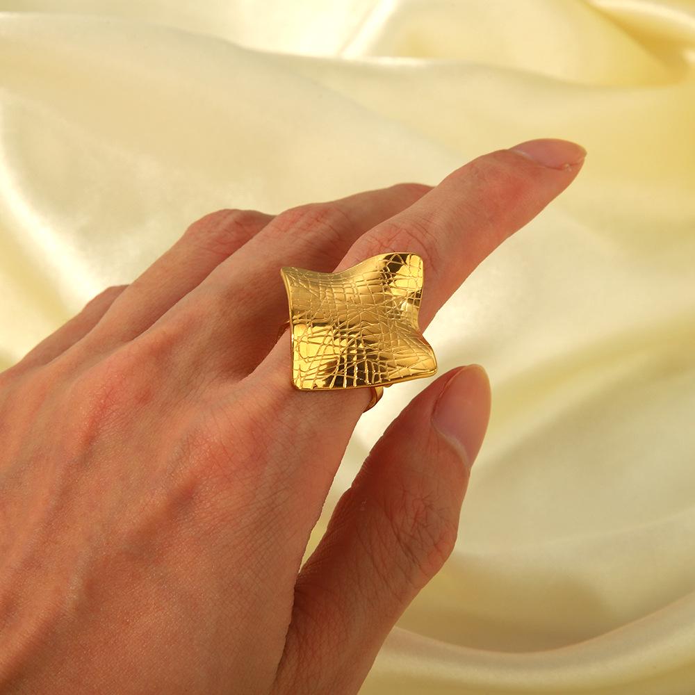 

Stainless Steel Women s Adjustable Open Ring - Irregular, Non-fading, Versatile for Summer