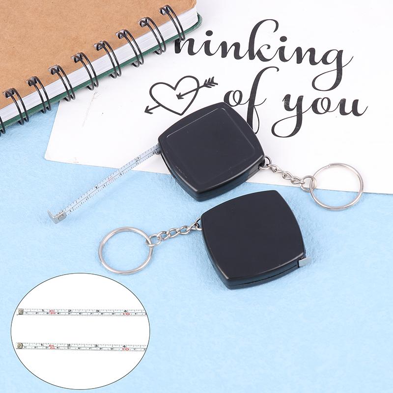Square 2M Tape Measure Retractable Gift Small Steel Portable Ruler Key Chain