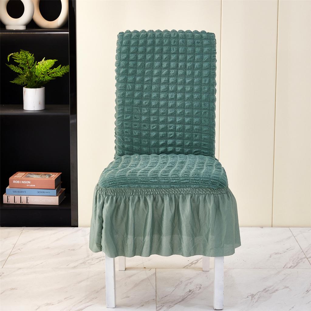 2pcs Chair Covers, Universal Stretch Dining Room Chair Covers With Skirt, Removable Parsons Chair Slipcover For Kitchen Wedding Party Banquet