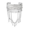 Durable Metal Coin Leaf Tassels Arm Cuffs Bracelet Gold Silver Armlet For Everyday Or Special Event