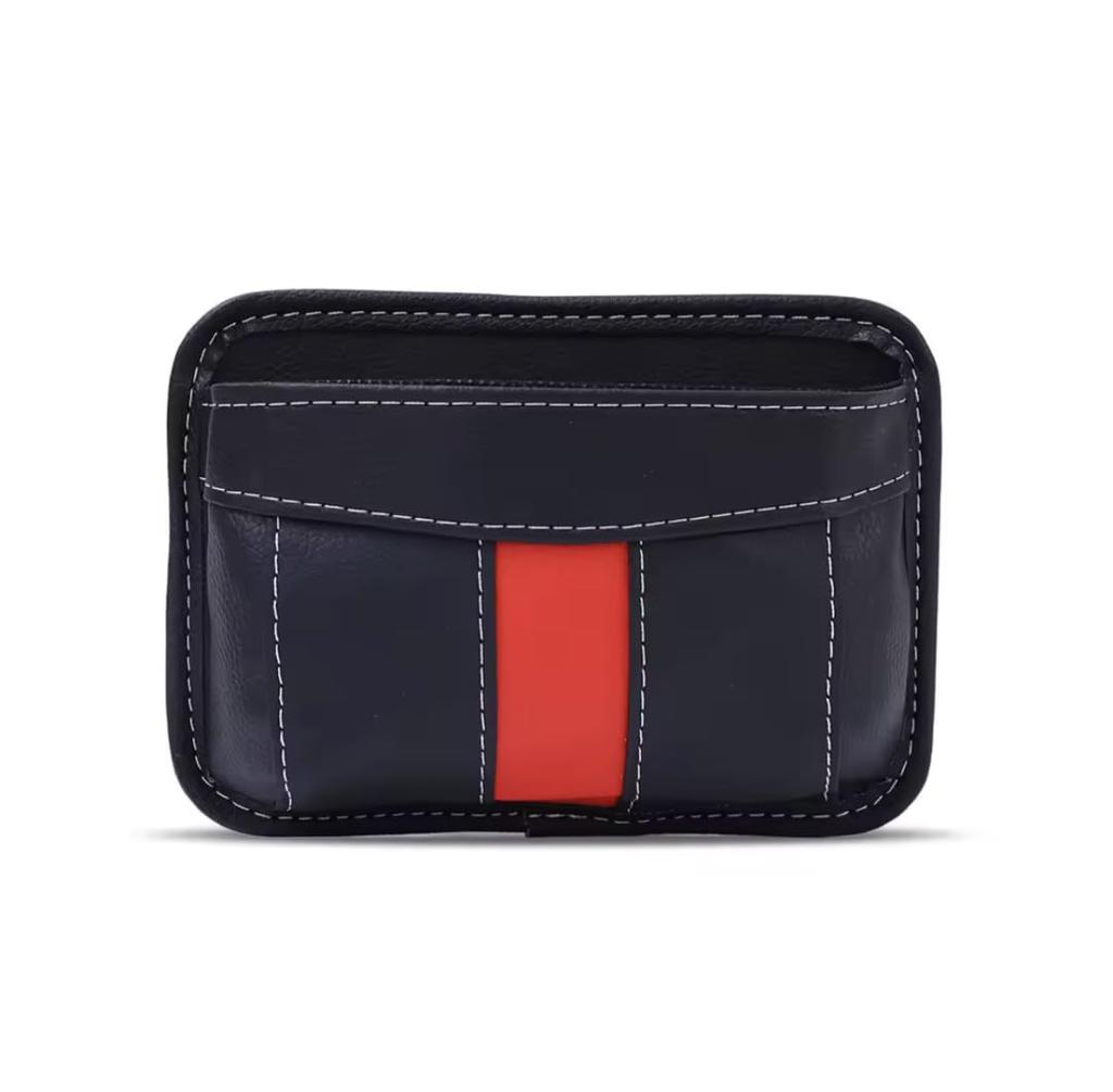 Seat Side Pocket Car Storage Box Pocket Tissue Case PU Leather Interior Customization Braided Design Accessory Leather Console Storage Case x Dress-up
