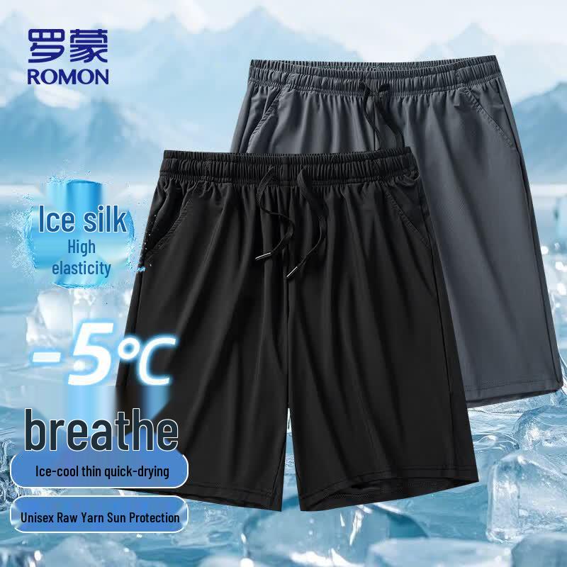 ROMON Men's Ice Silk Stretch Quick-Dry Casual Shorts K338
