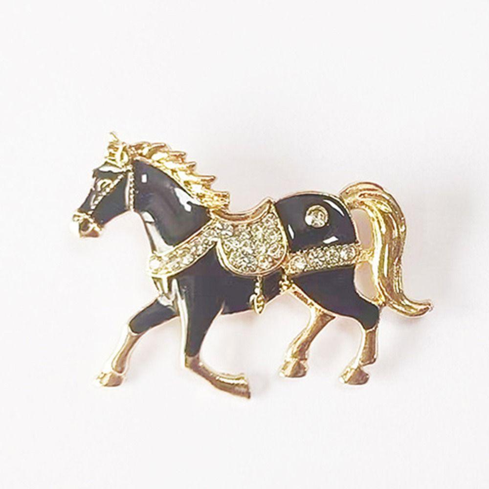 Gift Vintage Running Horse Brooch Red/Blue/Gold/Silver Tang Dynasty Enamel Brooch Pins Traditional Zodiac Animal Badge Women