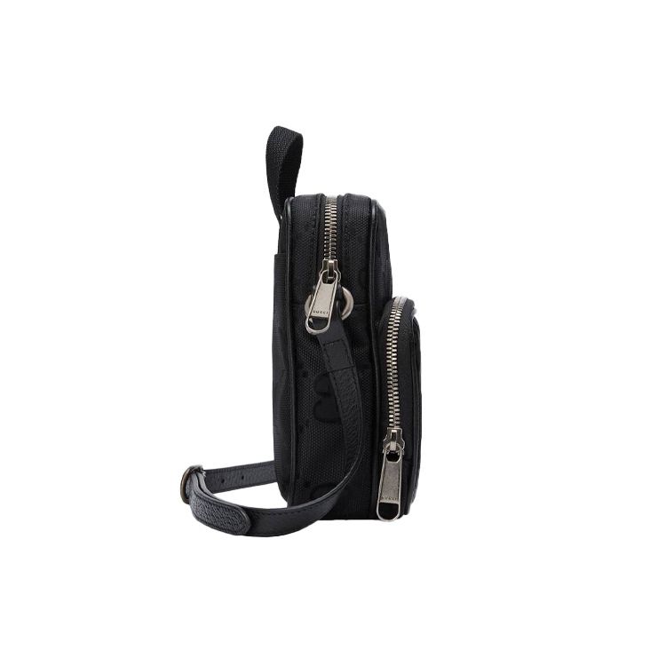 Gucci GG Canvas Leather Mini Crossbody Bag Black Daily Travel 643882-H9HLN-1000