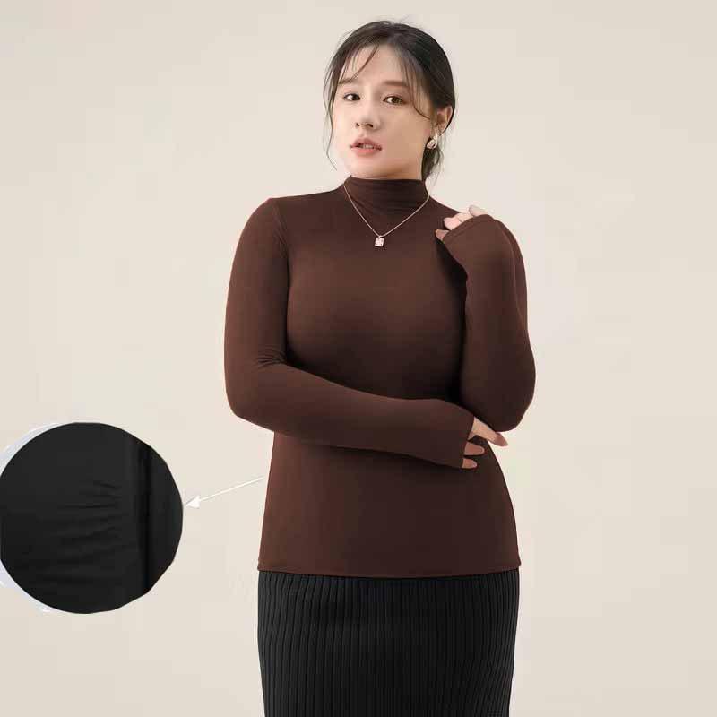 

Женская двухсторонняя немецкая бархатная осенне-зимняя водолазка большого размера, скрывающая живот, не демонстрирующая трендовая рубашка 3XL recommends 165-92.5kg