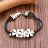 Vintage Bohemian Ethnic Style Floral Multi-layered Leather Rope Bracelet for Men Women Couple Bracelets Party Zircon Gifts