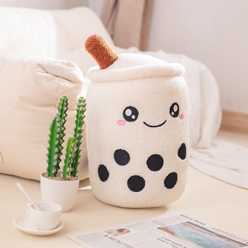Kawaii Boba Fruit Bubble Tea All Series Cartoon Plush Toy Stuffed Animals Cute Food Milk Tea Soft Toys Room Decor Pillow Gifts