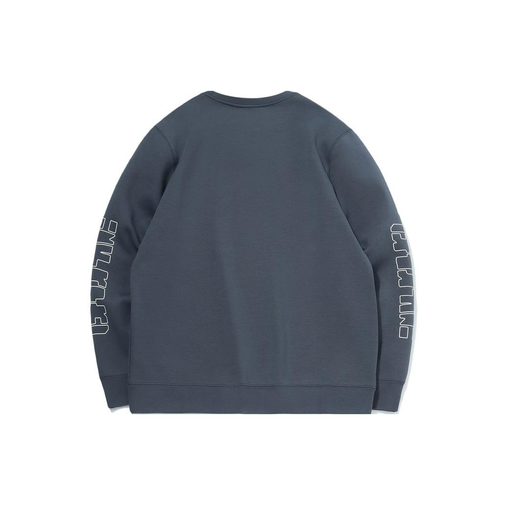 Li Ning Reverse Five Sports Printed Letter Pullover Sweatshirt Men Sweatshirt Deep-Shadow-Blue AWDR049-3