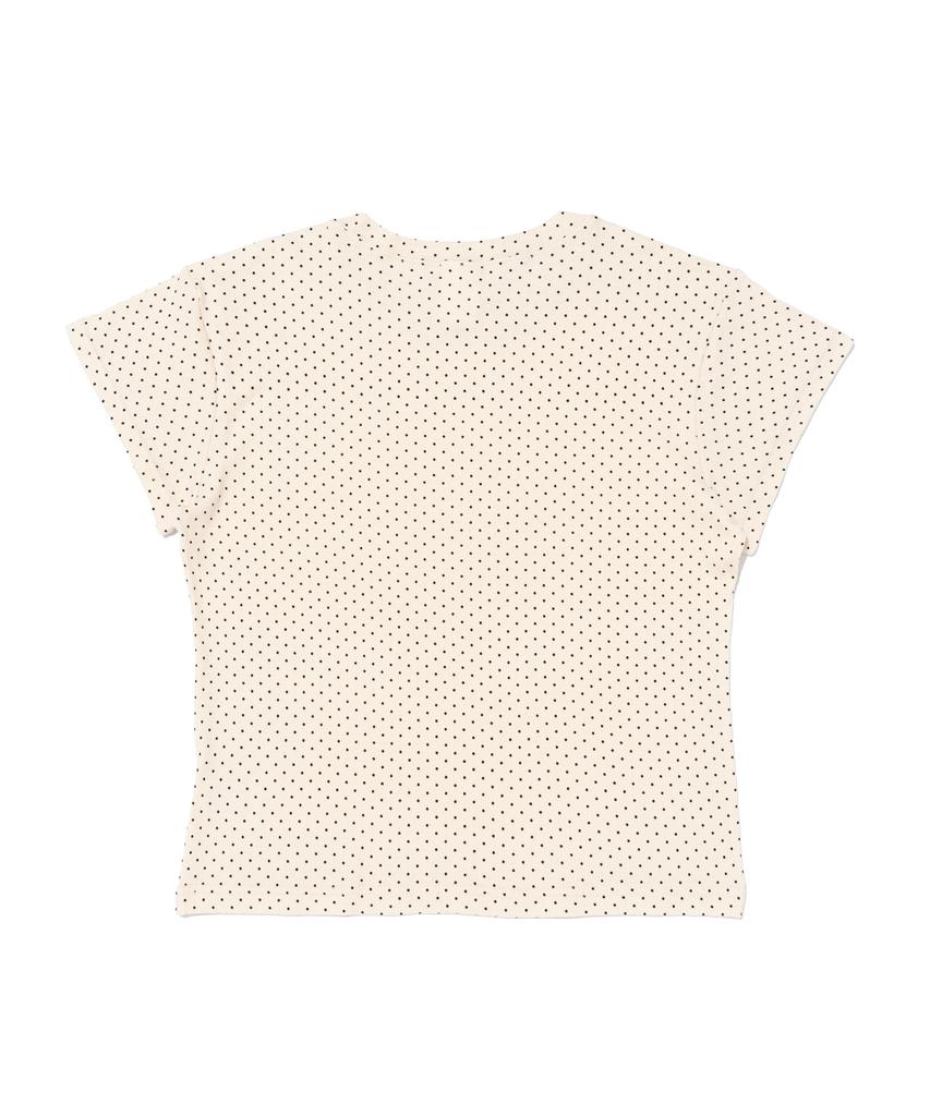 Beullaengkiteu Dot Pattern Ultra Short Sleeve Tee (Ivory)