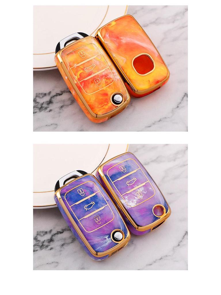 Guochao Changan Autoschlüsselhülle für Damen – Kompatibel mit Yidong, CX70, Oushang CS75, Buckle CS35, Vollständig umschließende, faltbare Schale
