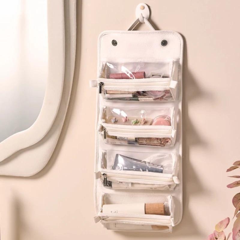 Foldable Toileting & Makeup Bag - Large Capacity Portable Design, Waterproof Four-in-One Detachable Storage, Ideal for Travel