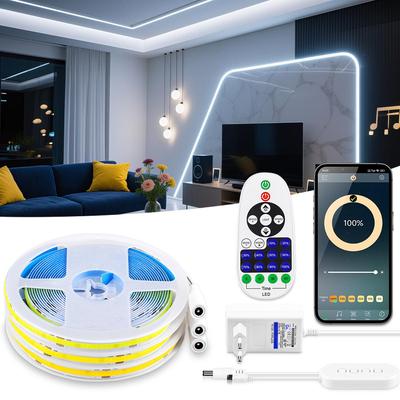 Kabelloses Bluetooth COB LED-Streifenlicht 24V Telefon-APP-Steuerung LED-Band Linear Dimmbares Band Für Raum Küche Umgebungsbeleuchtung