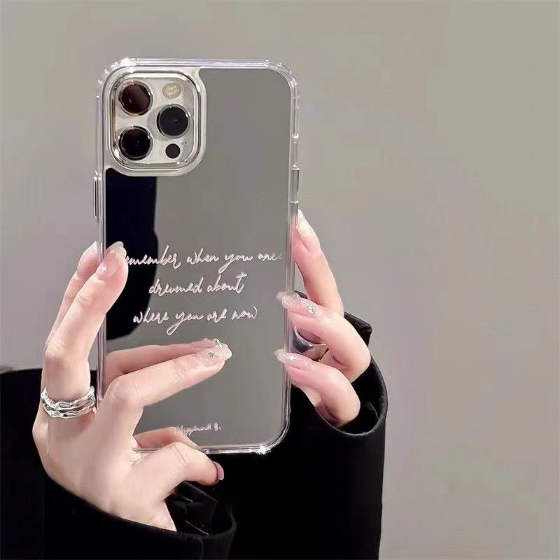 Romantic English Mirror Phone Case For IPhone 15 14 13 12 11 Pro Max On IPhone 7 8 Plus X Xs XR Max Bumper Cases Cover Funda