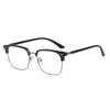 Retro Men'S Ultra-Light Half-Frame Anti-Blue Flat Glasses Can Be Equipped With Degree Myopia Glasses Frame Glasses Frame