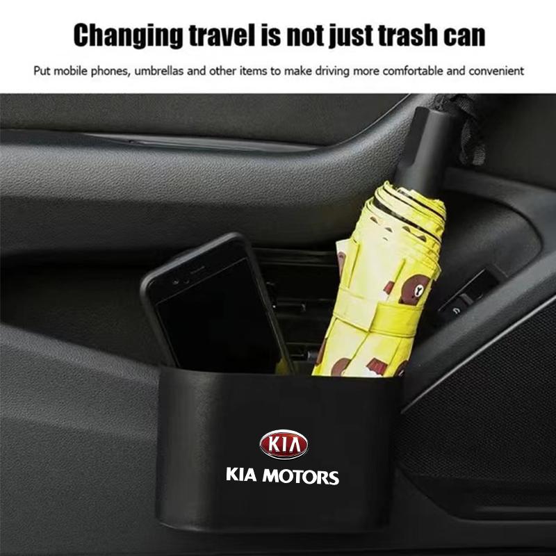 Papelera para Coche Caja de Polvo Cubo de Basura Caja de Almacenamiento Portátil Negra Accesorio para Coche Para Kia Sportage Ceed Picanto Rio Niro K7 K5 K8 K3