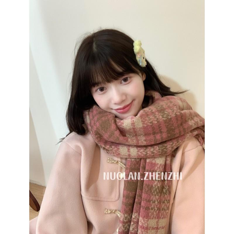 Soft Fuzzy Oversized Scarf Women Winter Warm Thick Acrylic Blend Solid Color Plush Neck Wrap