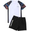 Customizable Two-Piece Short Sleeve Swimsuit for Kids & Teens - Plus Size, Quick-Drying, Loose Fit