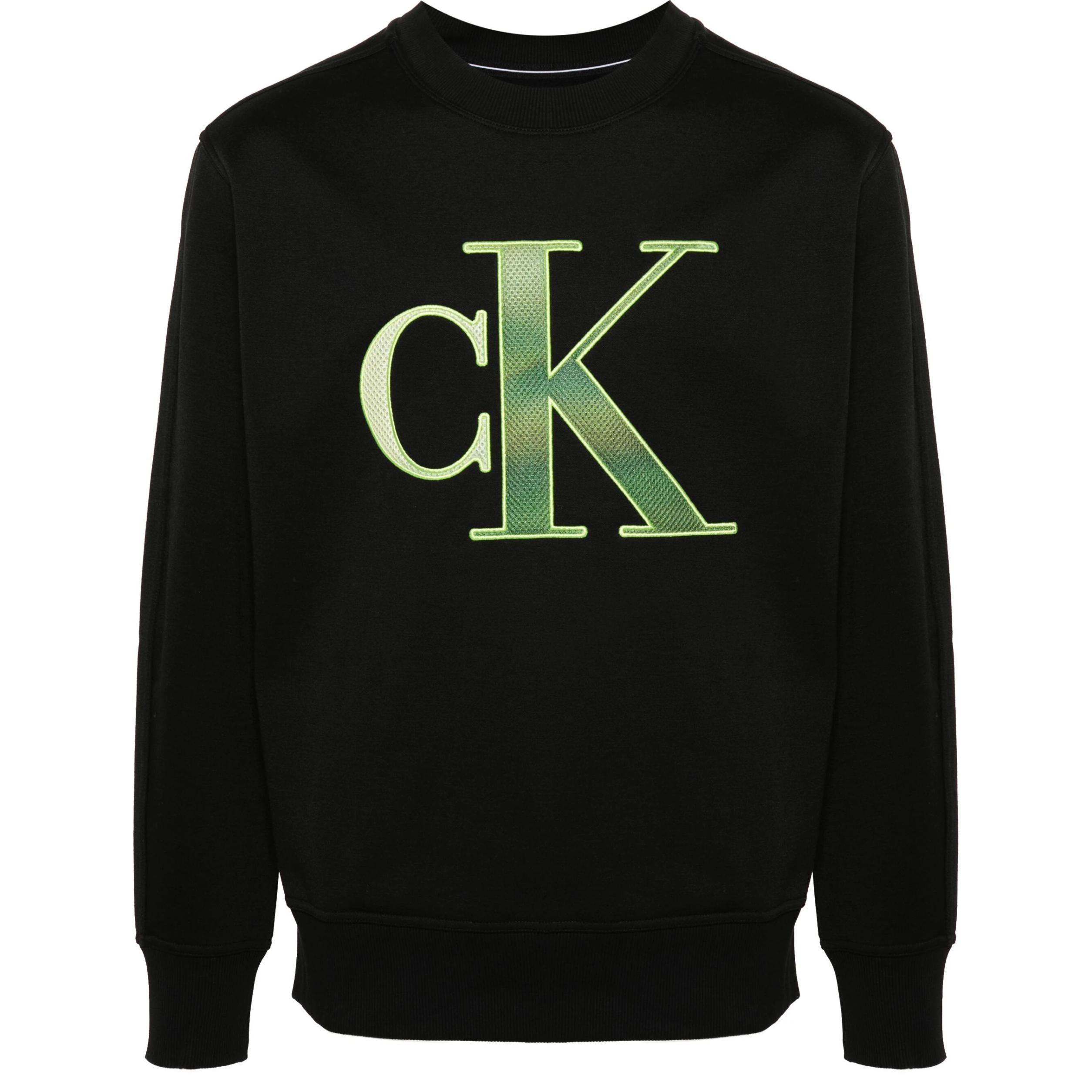 

Calvin Klein Logo Print Pullover Crew Neck Long Sleeve Sweatshirt Men sweatshirt Black J30J325028-BEH S