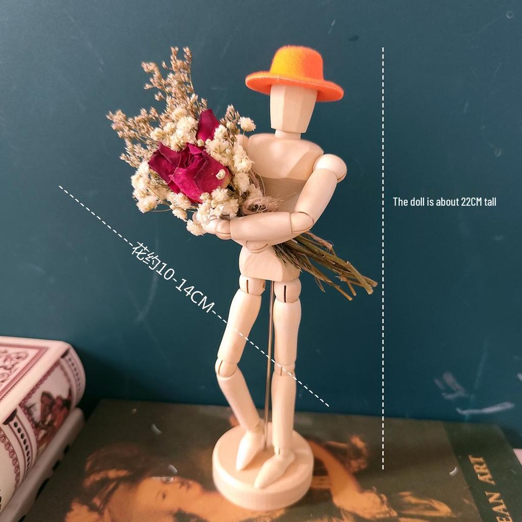 Jointed Wooden Puppet Doll: Handcrafted Human Body Ornament & Decompression Gadget.